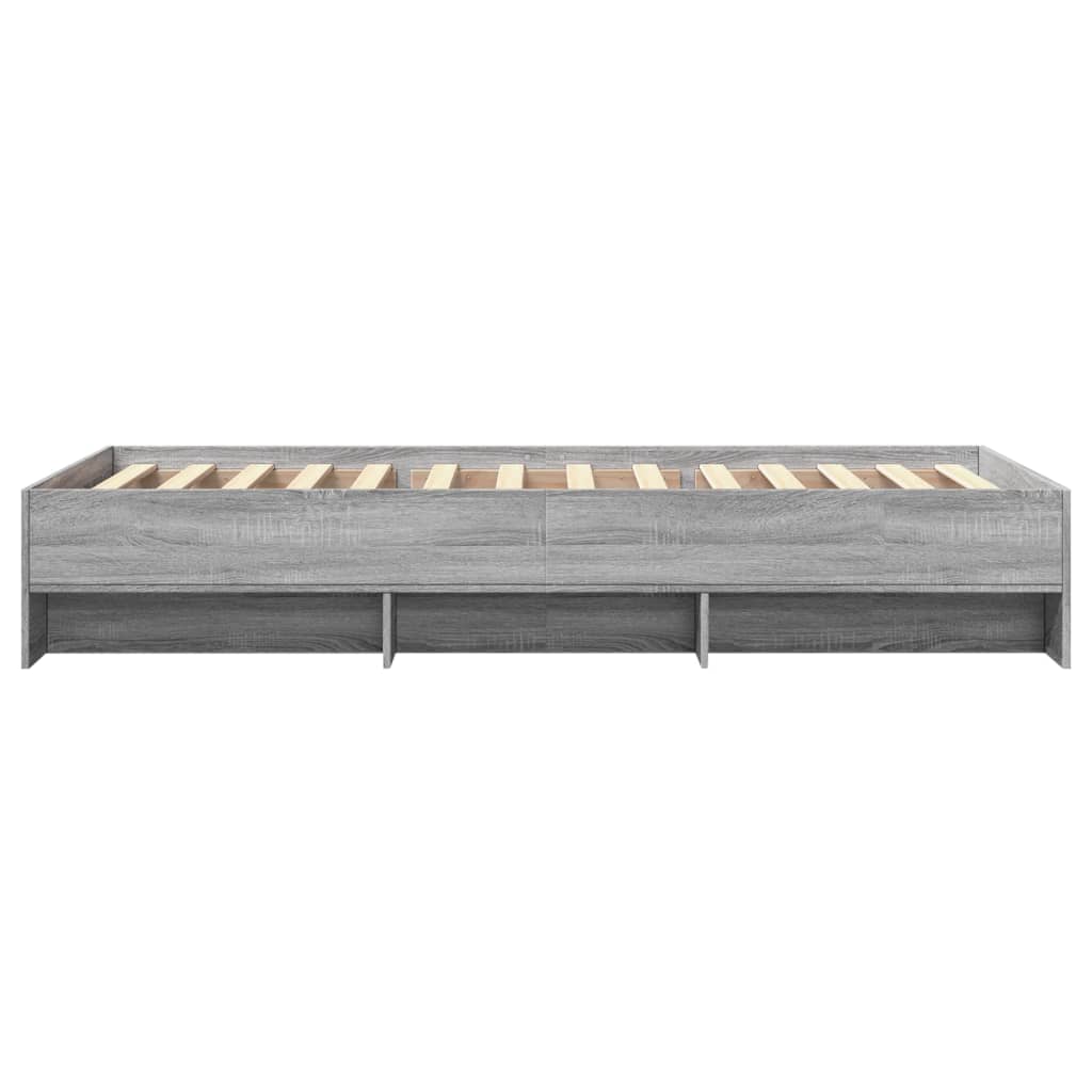Bed Frame without Mattress Grey Sonoma 90x190 cm Single Engineered Wood