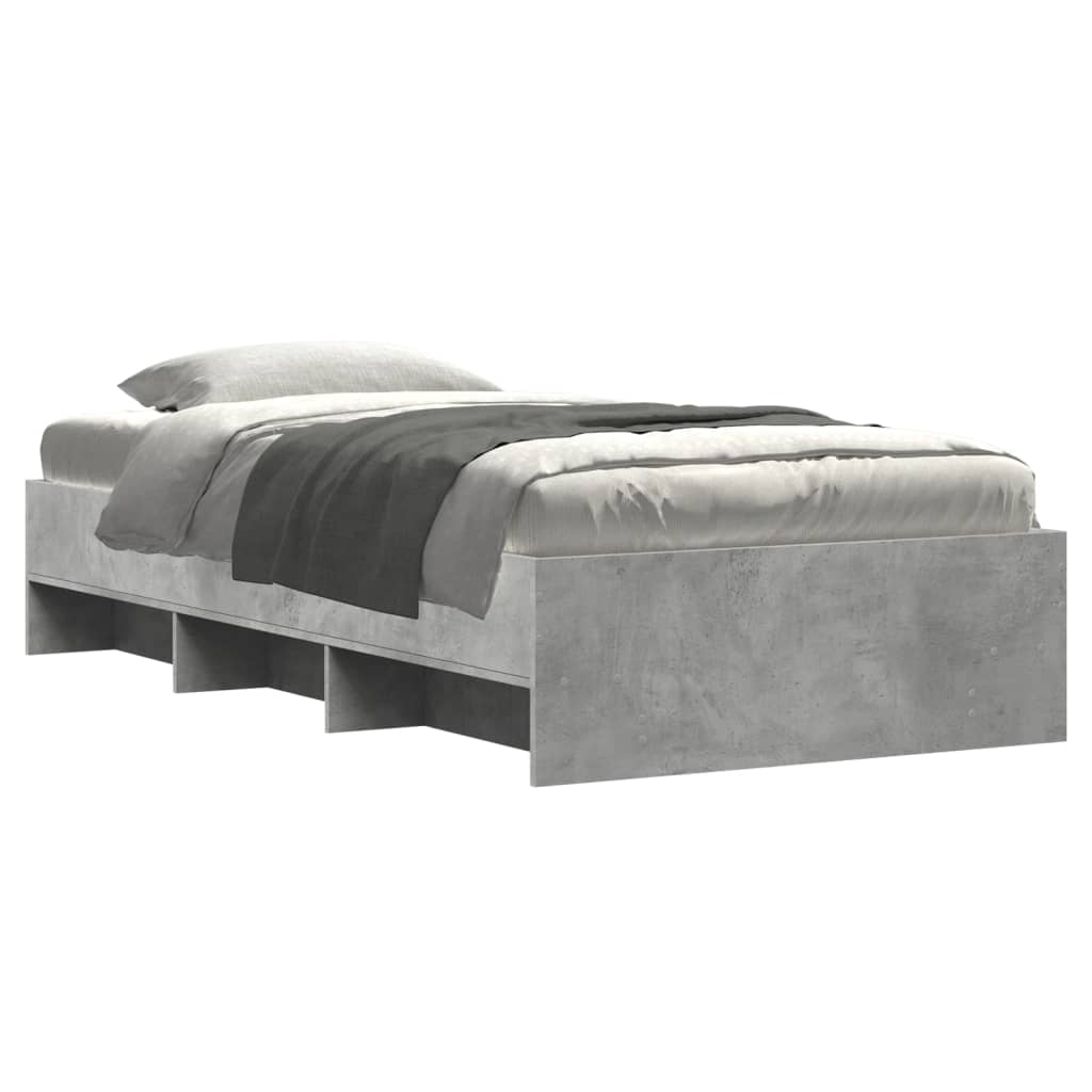 Bed Frame without Mattress Concrete Grey 75x190cm Engineered Wood