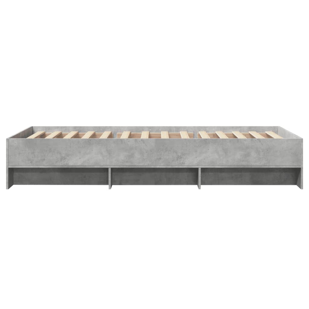 Bed Frame without Mattress Concrete Grey 75x190cm Engineered Wood