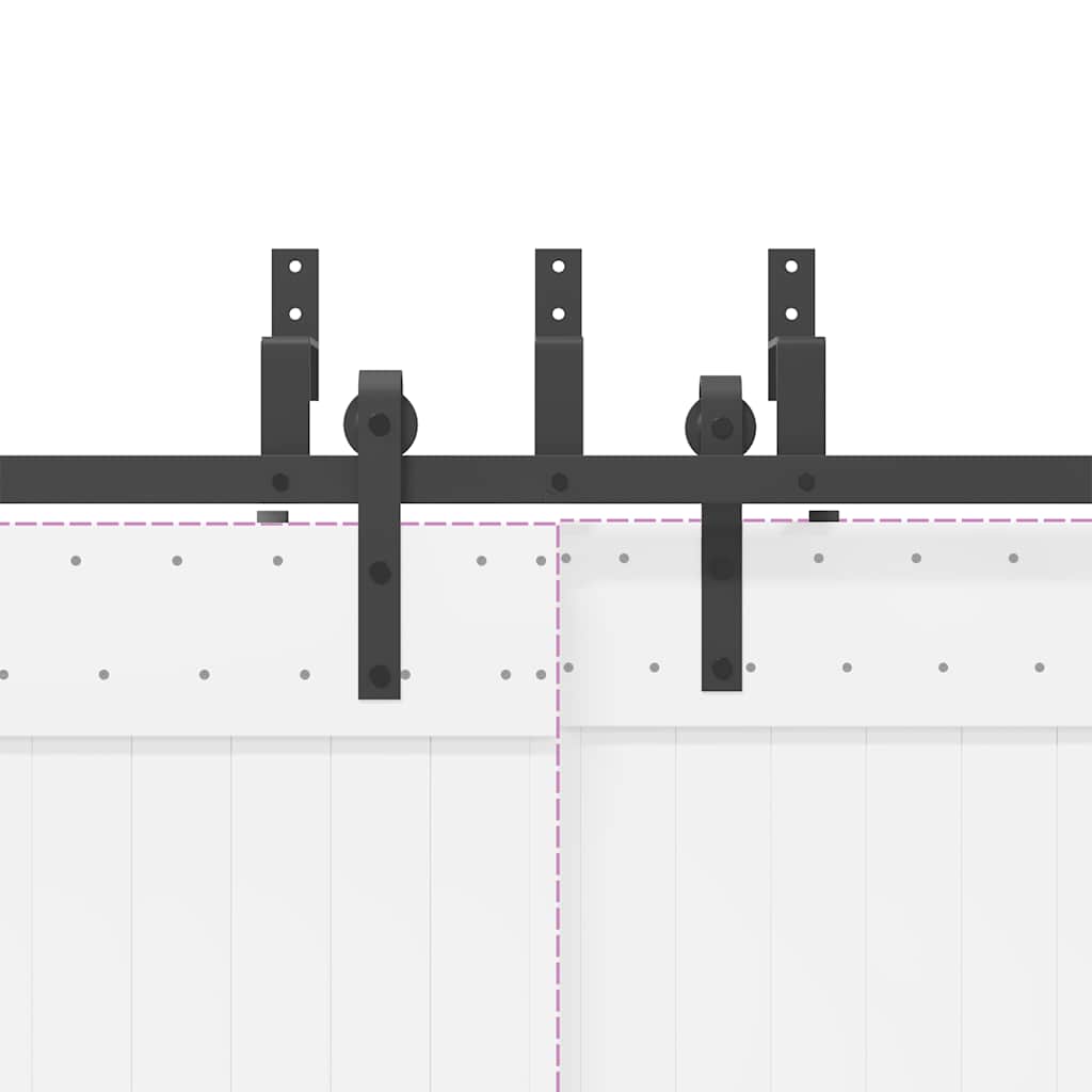 Sliding Door Hardware Kit 213,5 cm Steel Black