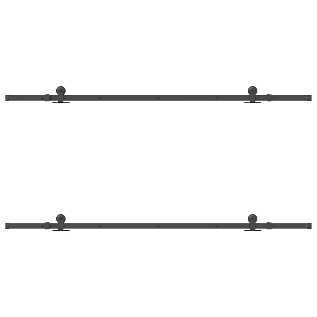 Sliding Door Hardware Kit 213,5 cm Steel Black