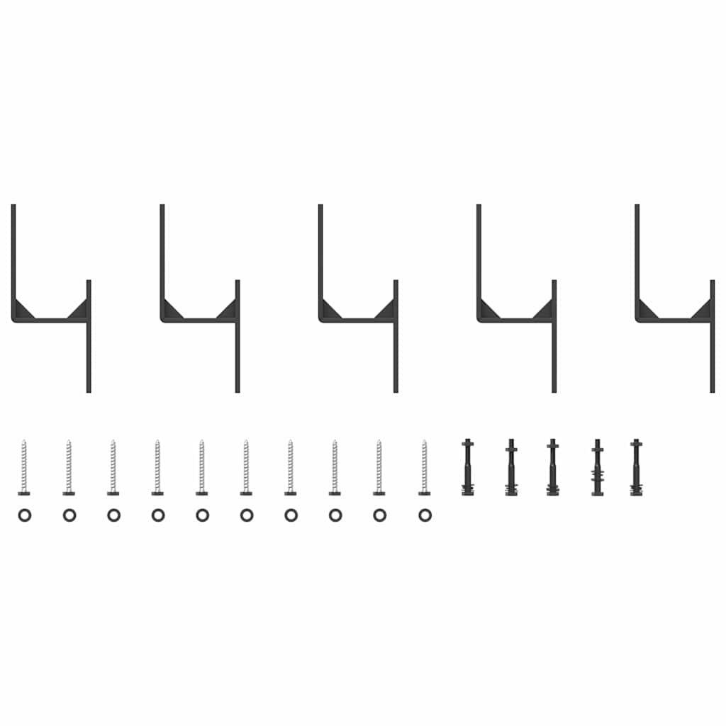 Sliding Door Hardware Kit 152,5 cm Steel Black