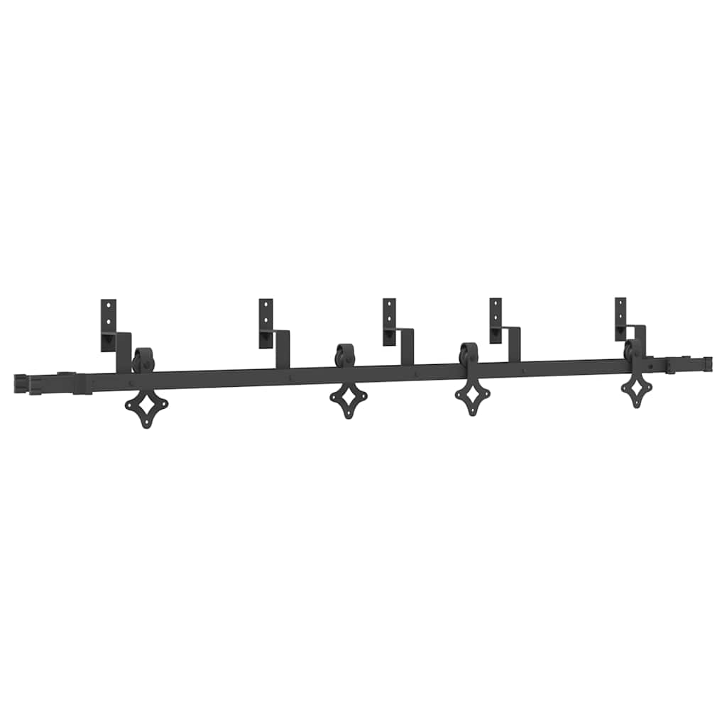 Sliding Door Hardware Kit 213,5 cm Steel Black