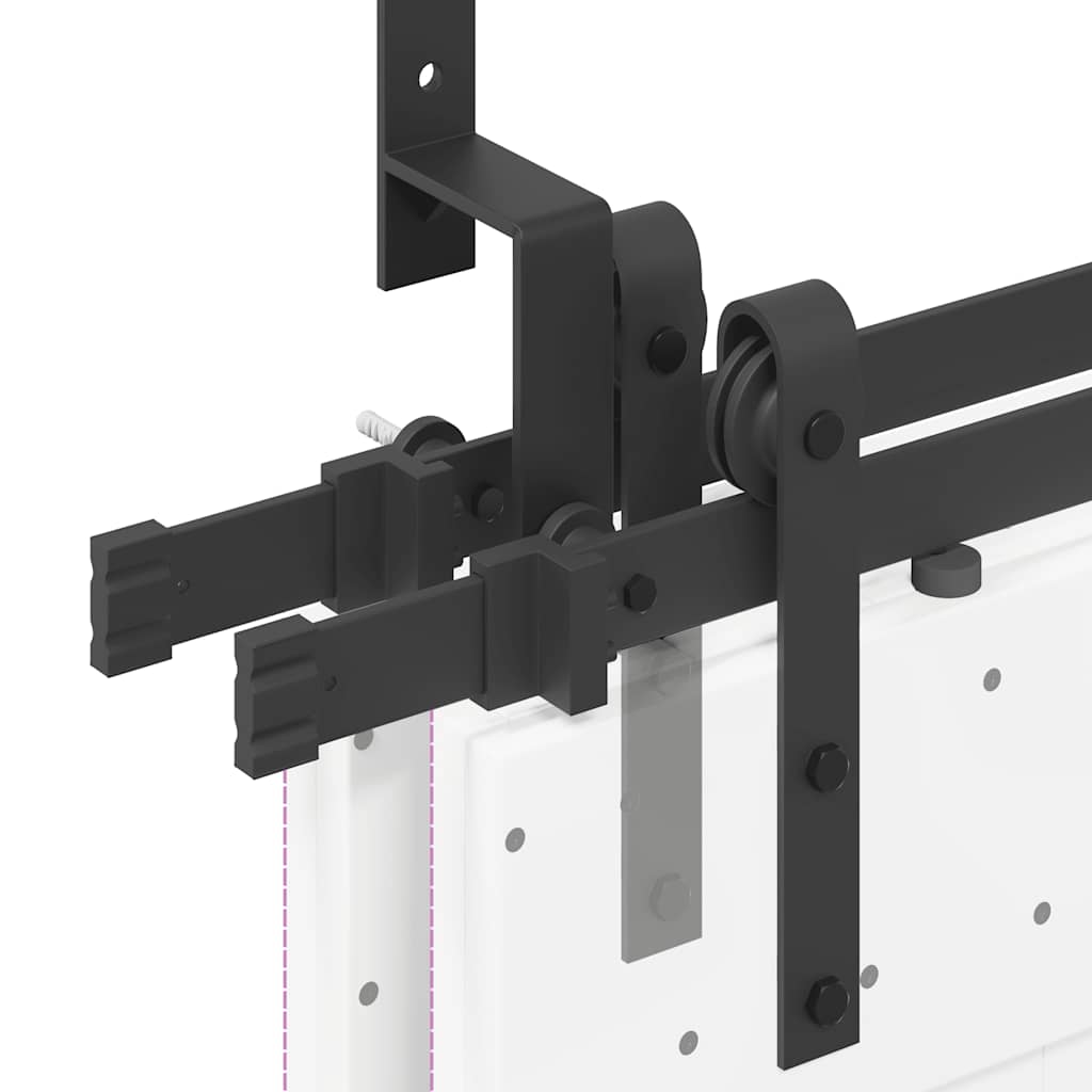 Sliding Door Hardware Kit 305 cm Steel Black