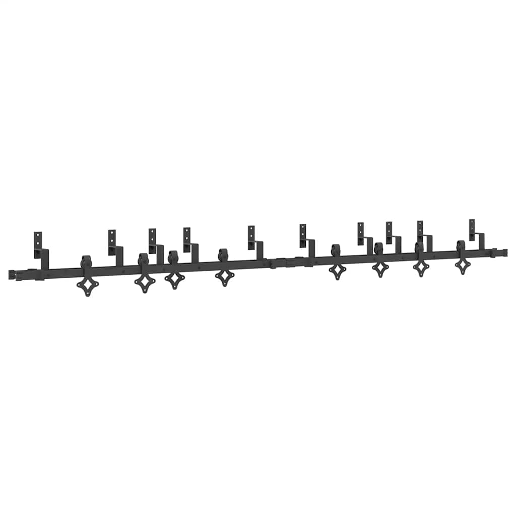 Sliding Door Hardware Kit 305 cm Steel Black