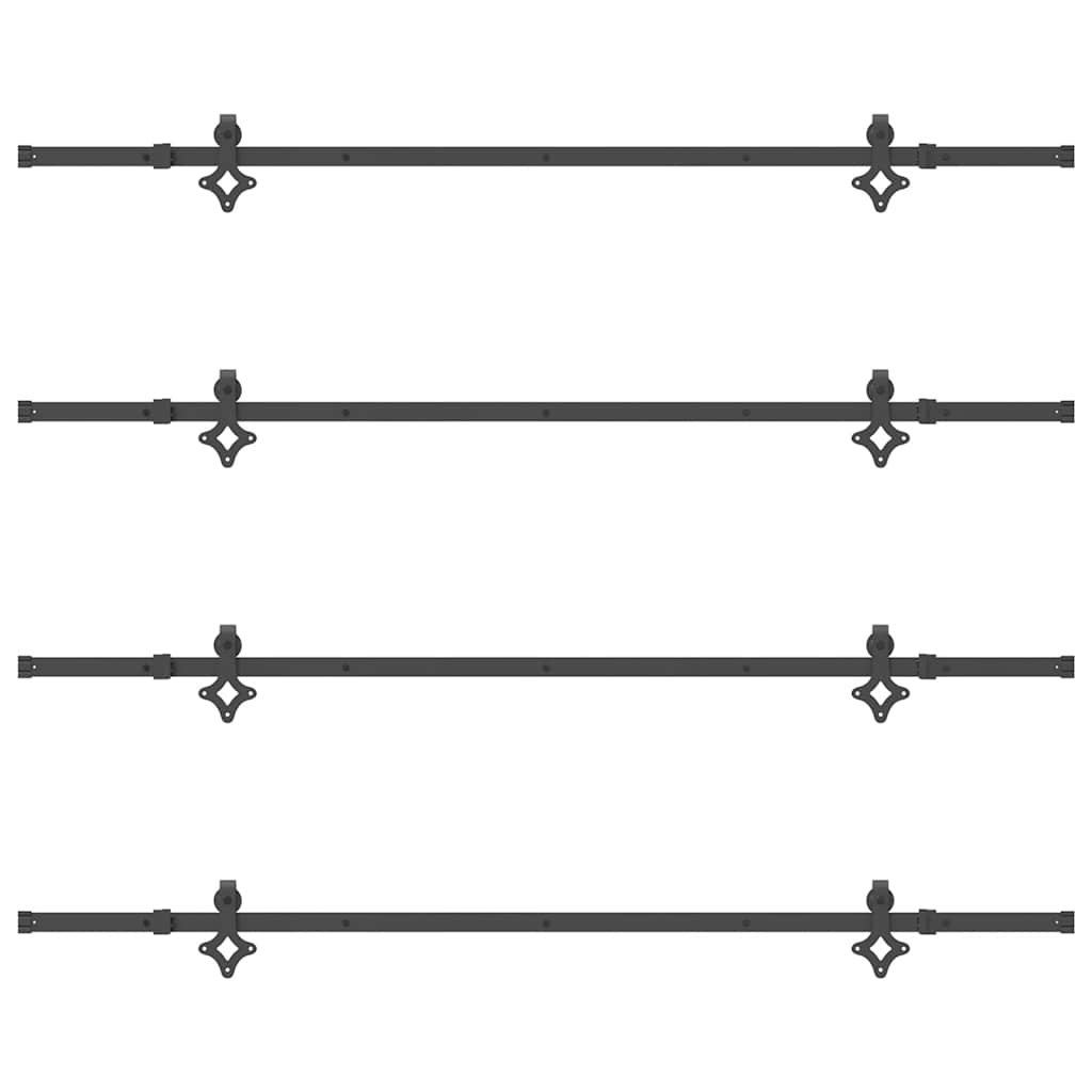 Sliding Door Hardware Kit 427 cm Steel Black