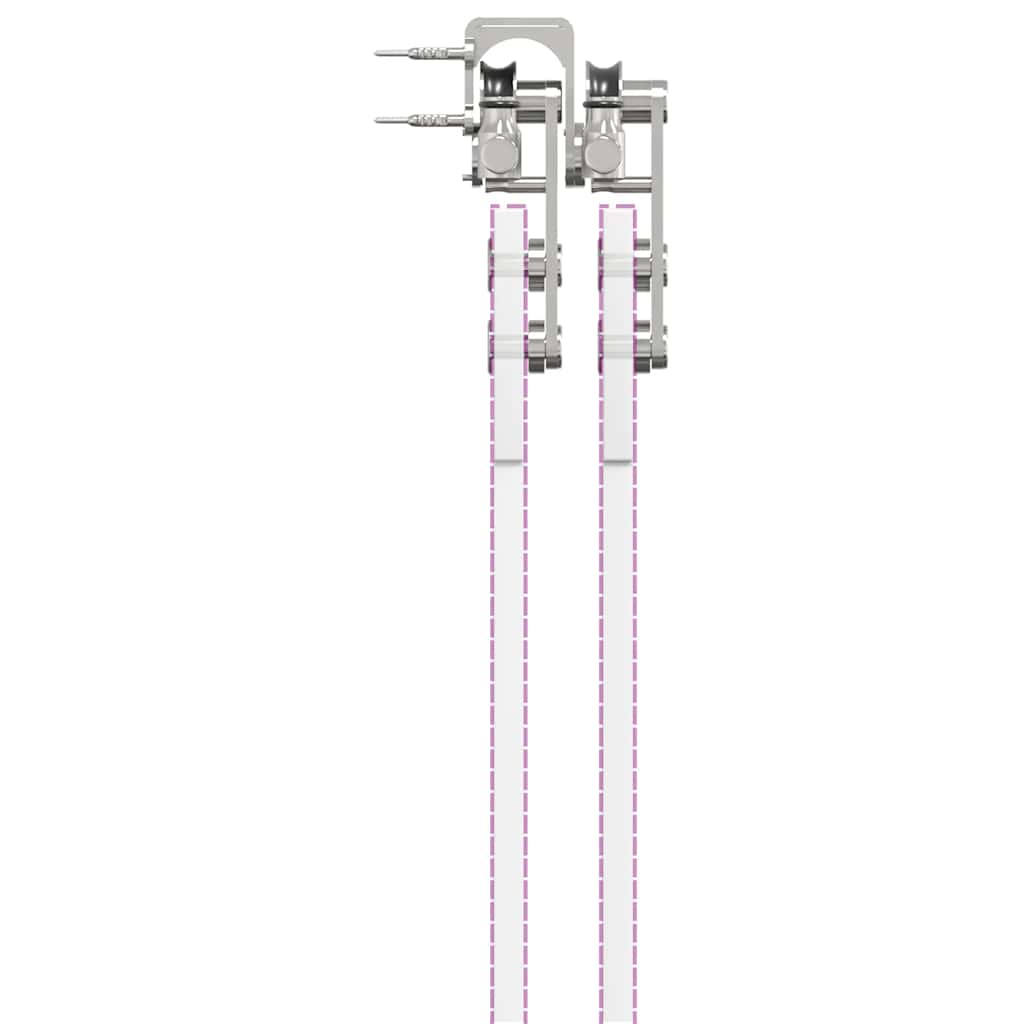 Sliding Door Hardware Kit 200 cm Stainless Steel Silver