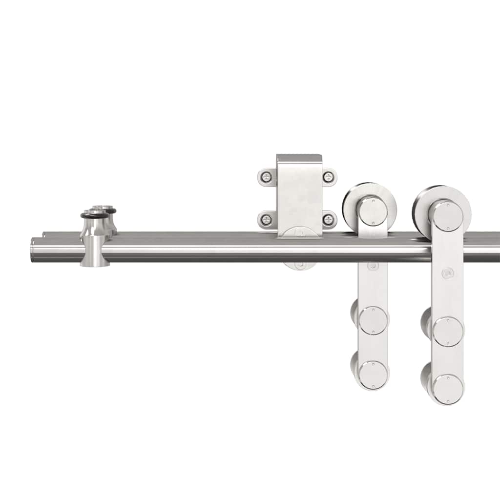 Sliding Door Hardware Kit 366 cm Stainless Steel Silver