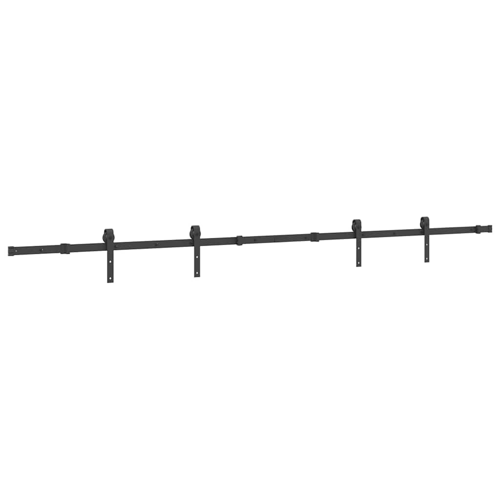 Sliding Door Hardware Kit 305 cm Steel Black