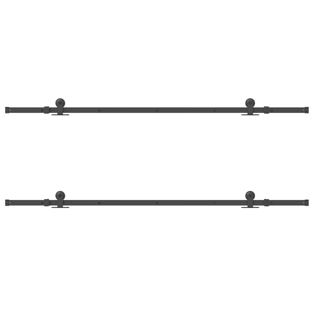 Sliding Door Hardware Kit 427 cm Steel Black
