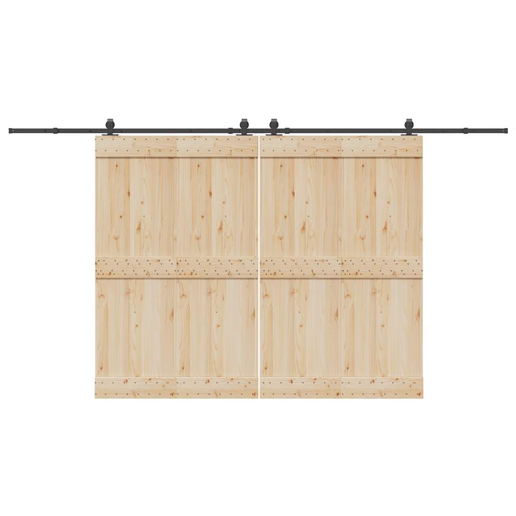 Sliding Door Hardware Kit 400 cm Steel Black
