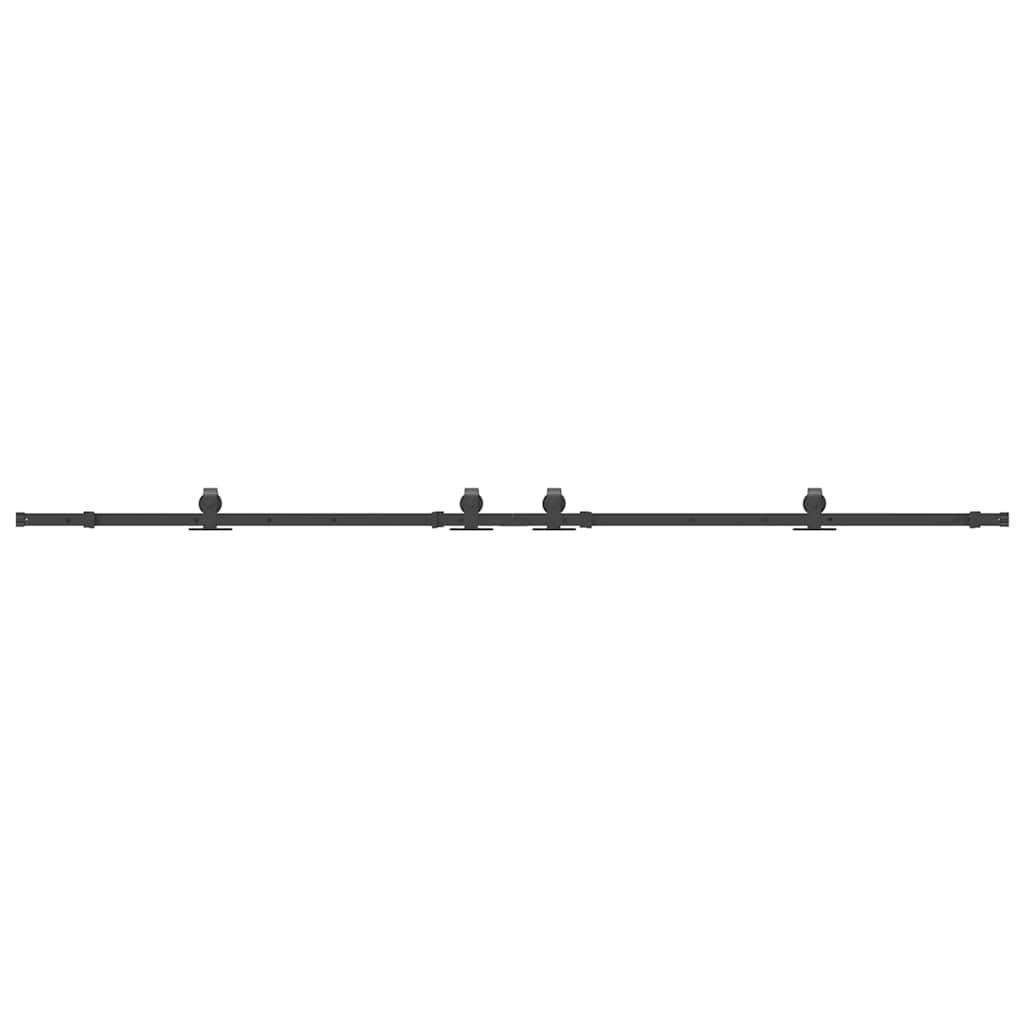 Sliding Door Hardware Kit 305 cm Steel Black