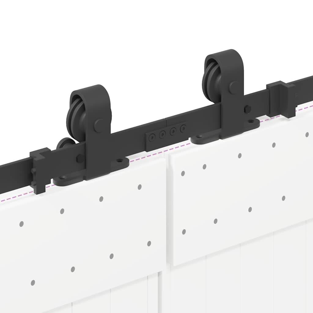 Sliding Door Hardware Kit 305 cm Steel Black