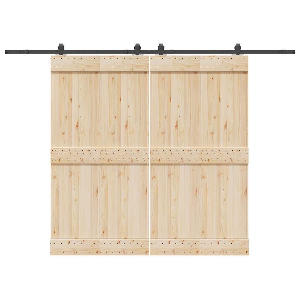 Sliding Door Hardware Kit 305 cm Steel Black