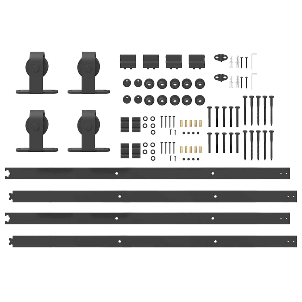 Sliding Door Hardware Kit 427 cm Steel Black