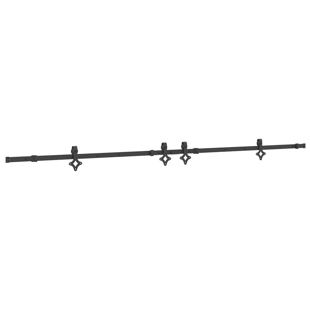 Sliding Door Hardware Kit 305 cm Steel Black