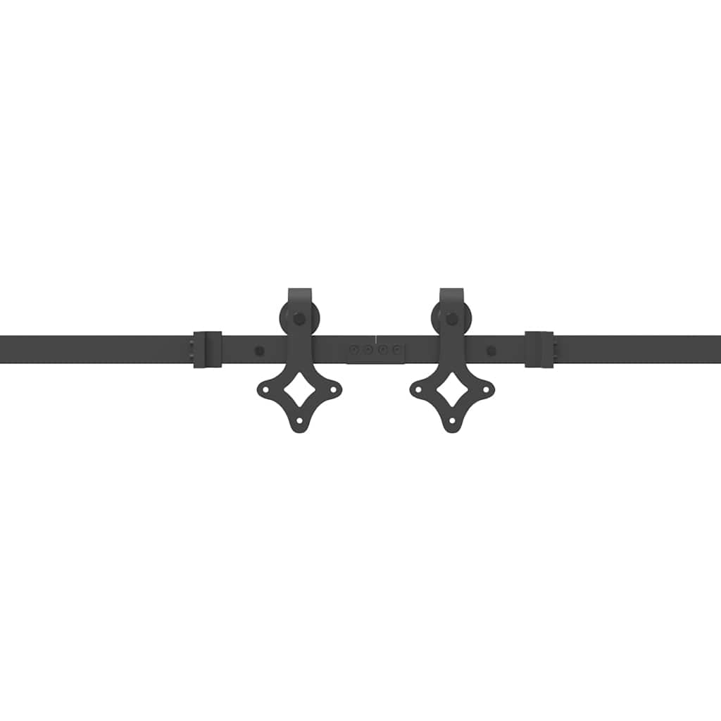Sliding Door Hardware Kit 427 cm Steel Black