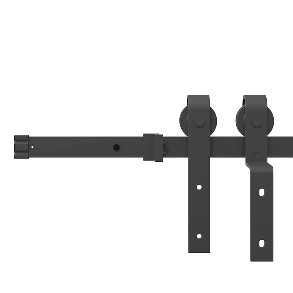 Sliding Door Hardware Kit 366 cm Steel Black