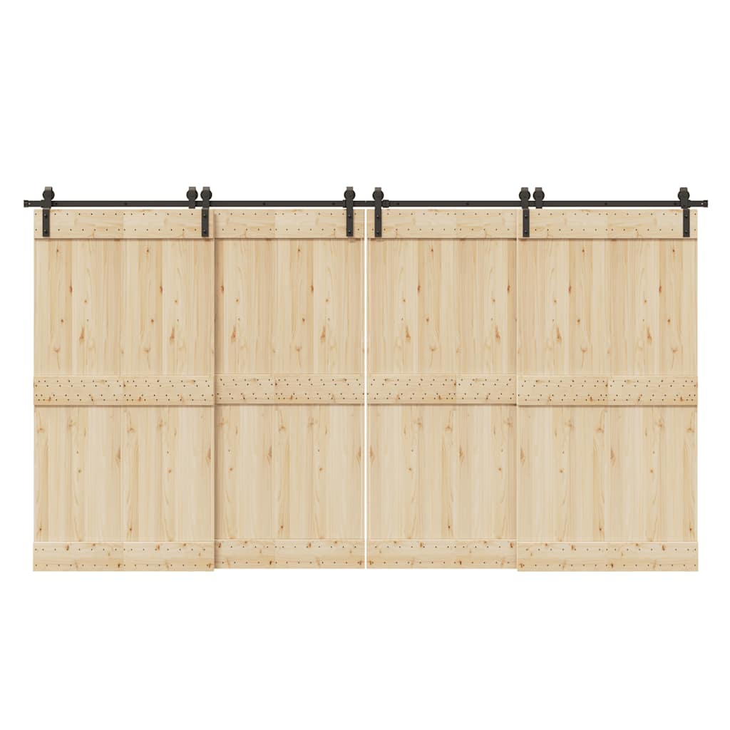 Sliding Door Hardware Kit 400 cm Steel Black