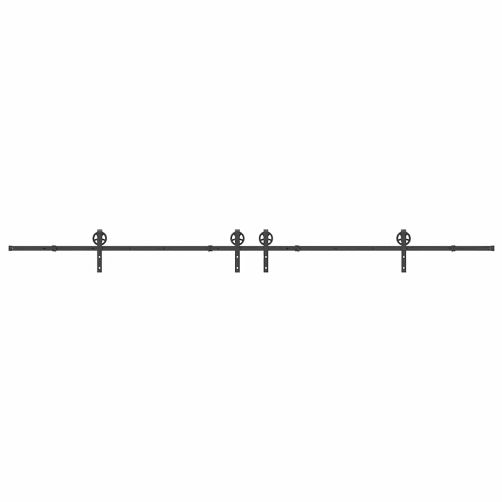 Sliding Door Hardware Kit 400 cm Steel Black