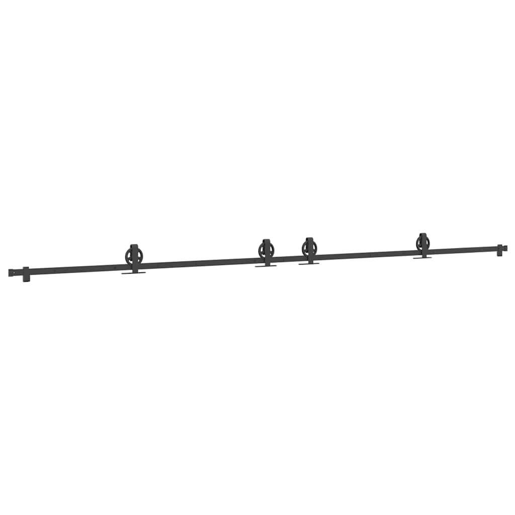 Sliding Door Hardware Kit 400 cm Steel Black