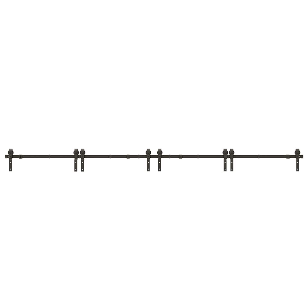 Sliding Door Hardware Kit 366 cm Steel Black