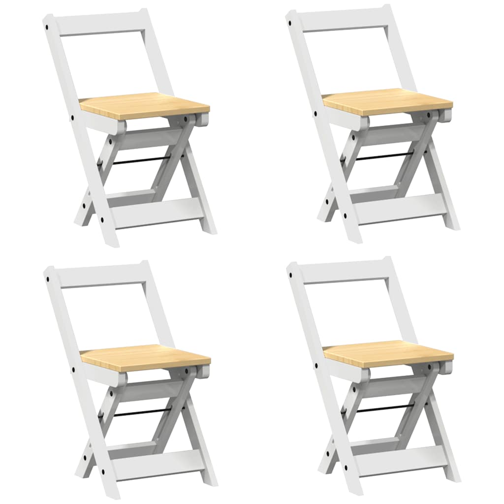 5 Piece Butterfly Dining Set "Corona" Foldable White Pinewood
