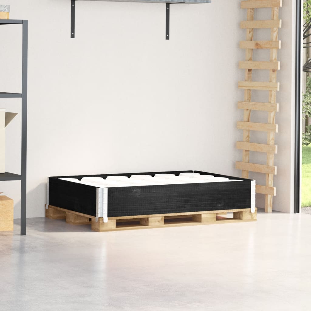 Pallet Collar Black 120x80 cm Solid Wood Pine