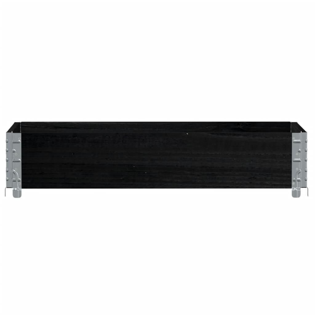 Pallet Collar Black 100x50 cm Solid Wood Pine