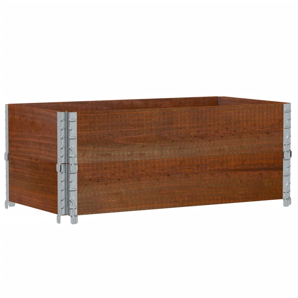 Pallet Collars 2 pcs Brown 100x50 cm Solid Wood Pine