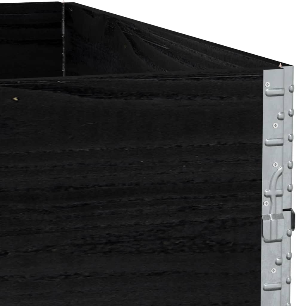 Pallet Collars 2 pcs Black 100x100 cm Solid Wood Pine