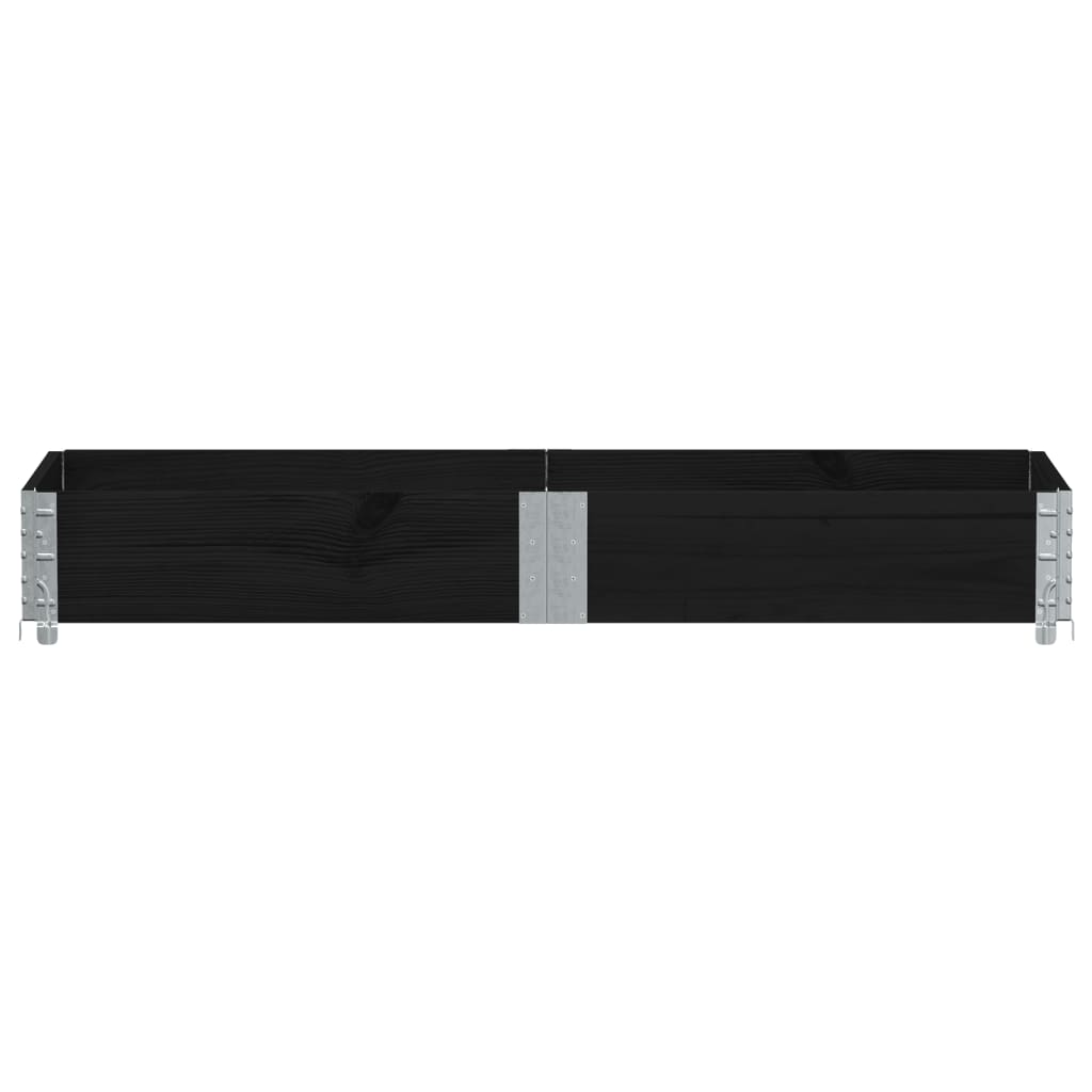 Pallet Collar Black 150x50 cm Solid Wood Pine