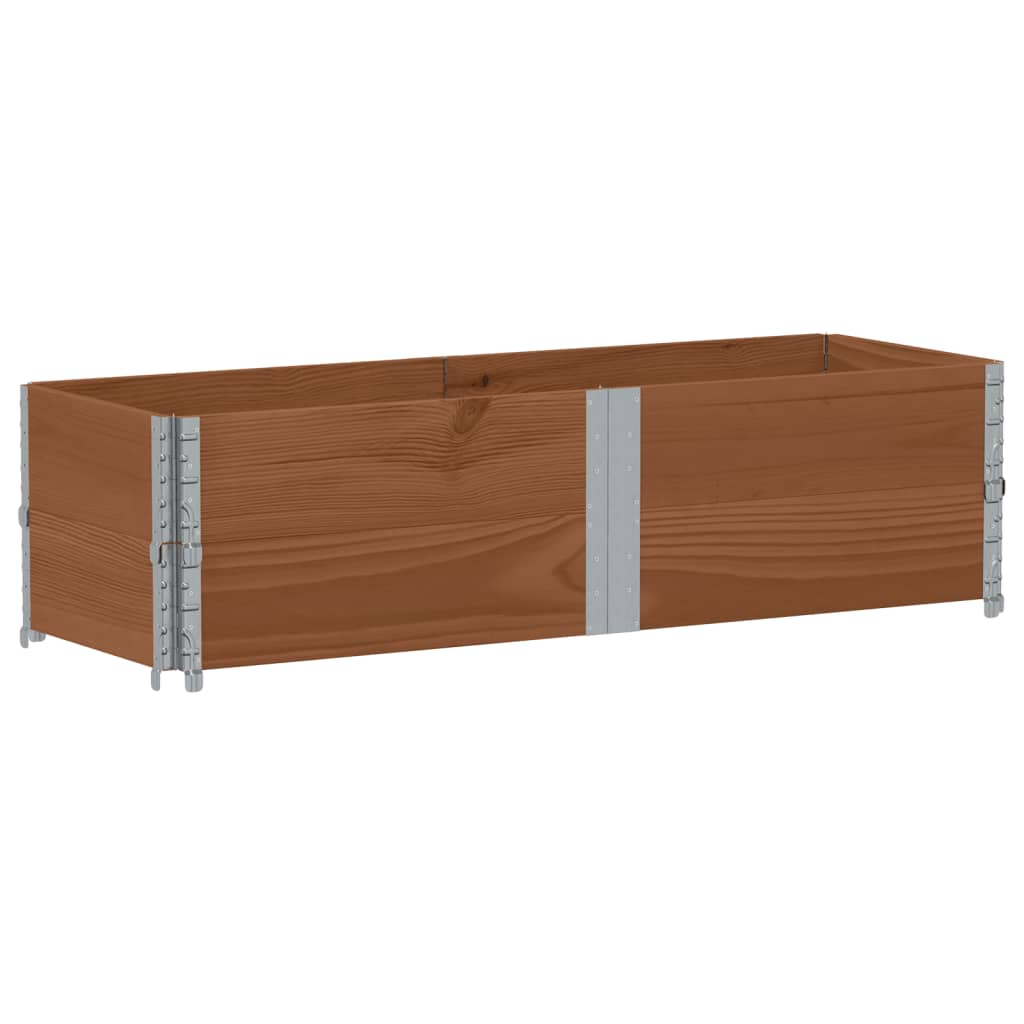 Pallet Collars 2 pcs Brown 150x50 cm Solid Wood Pine