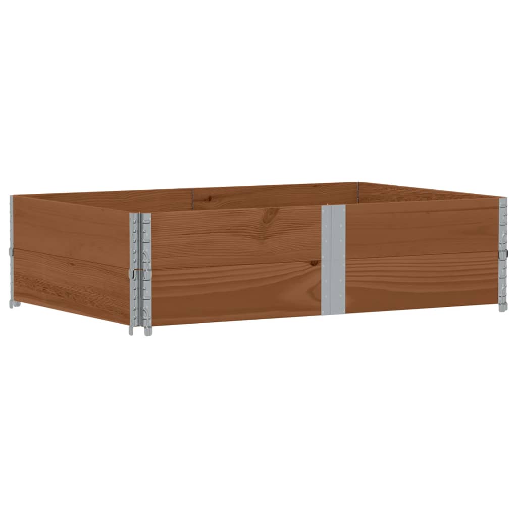 Pallet Collars 2 pcs Brown 150x100 cm Solid Wood Pine
