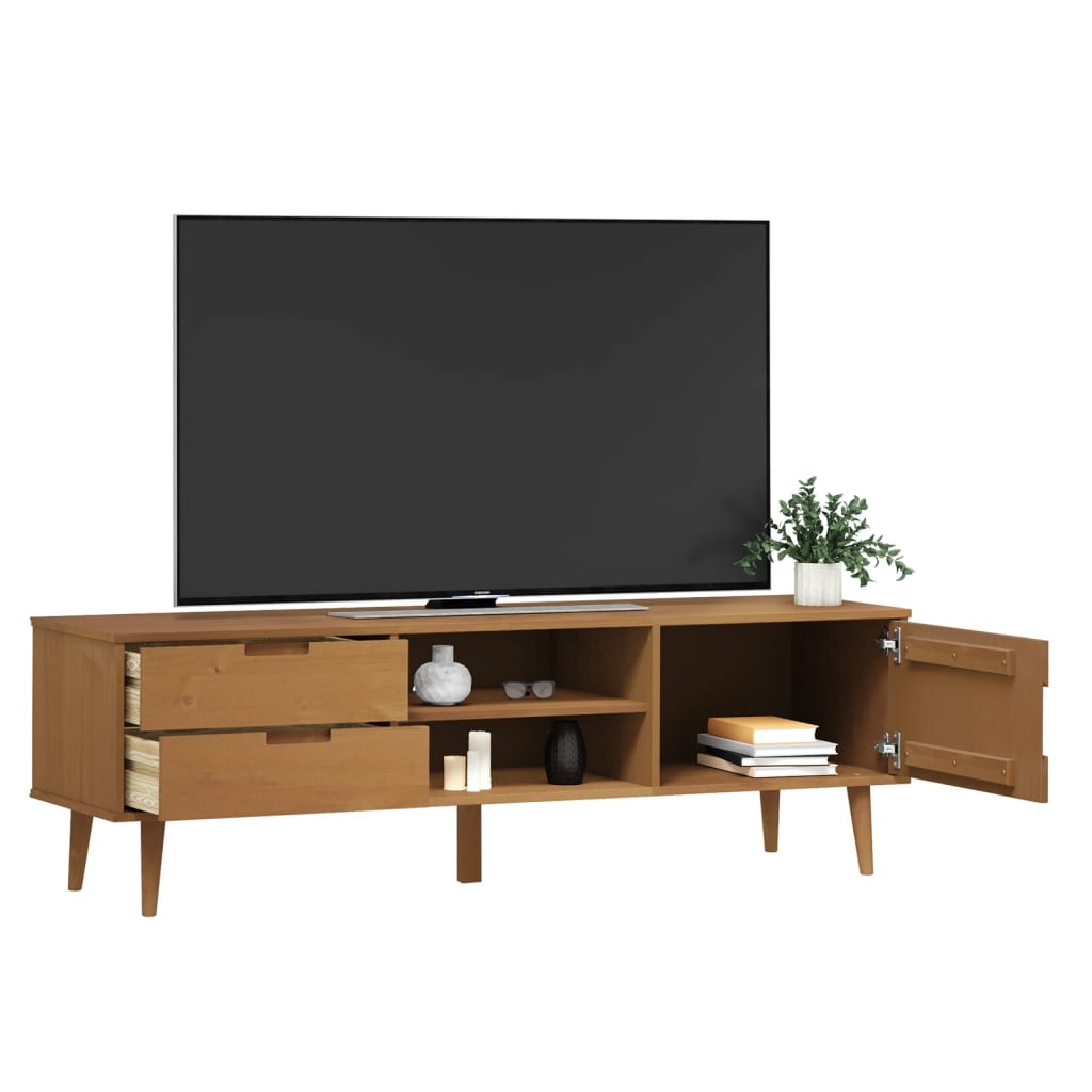 TV Cabinet MOLDE Brown 158x40x49 cm Solid Wood Pine