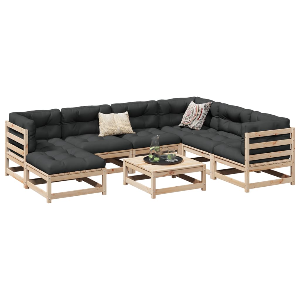 vidaXL 8 Piece Garden Sofa Set Solid Wood Pine