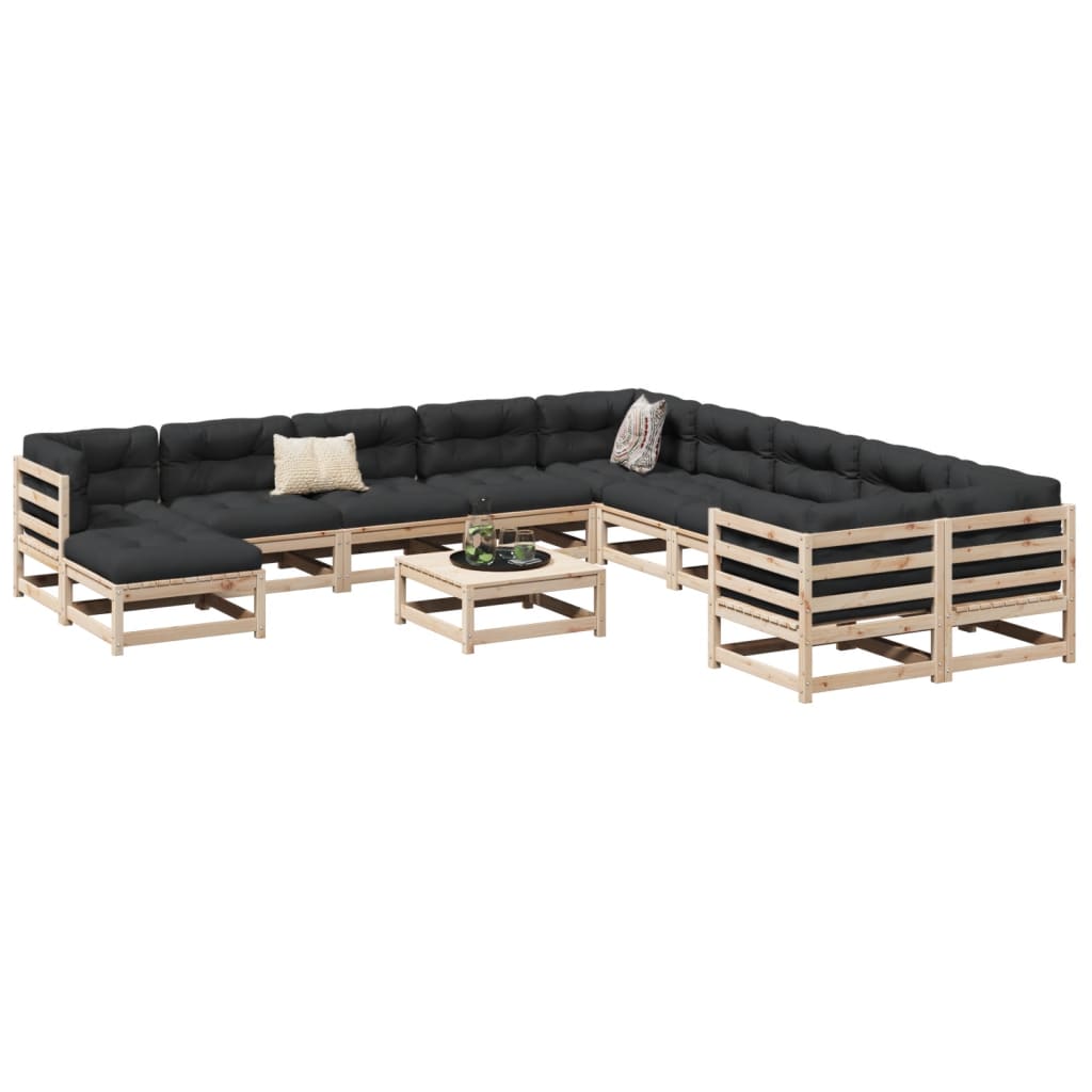 Garden Sofa Set | Natural Wood | Solid Pine Wood | Large | Modular