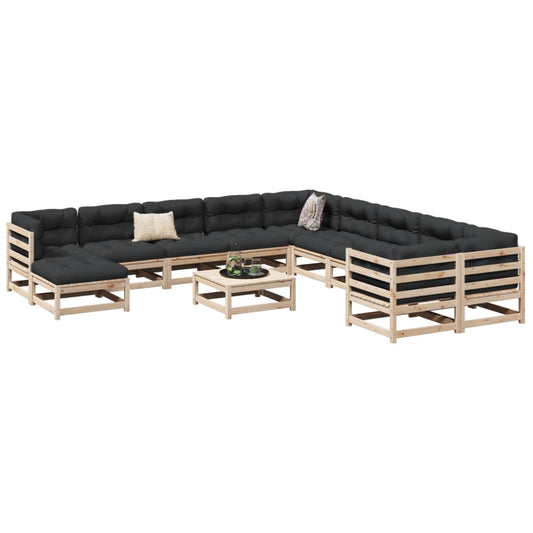 Garden Sofa Set | Natural Wood | Solid Pine Wood | Large | Modular
