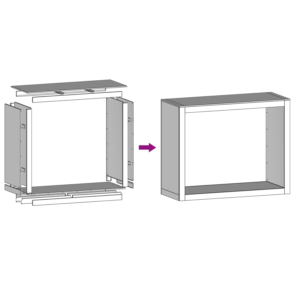 vidaXL Firewood Rack 100x40x80 cm Galvanised Steel