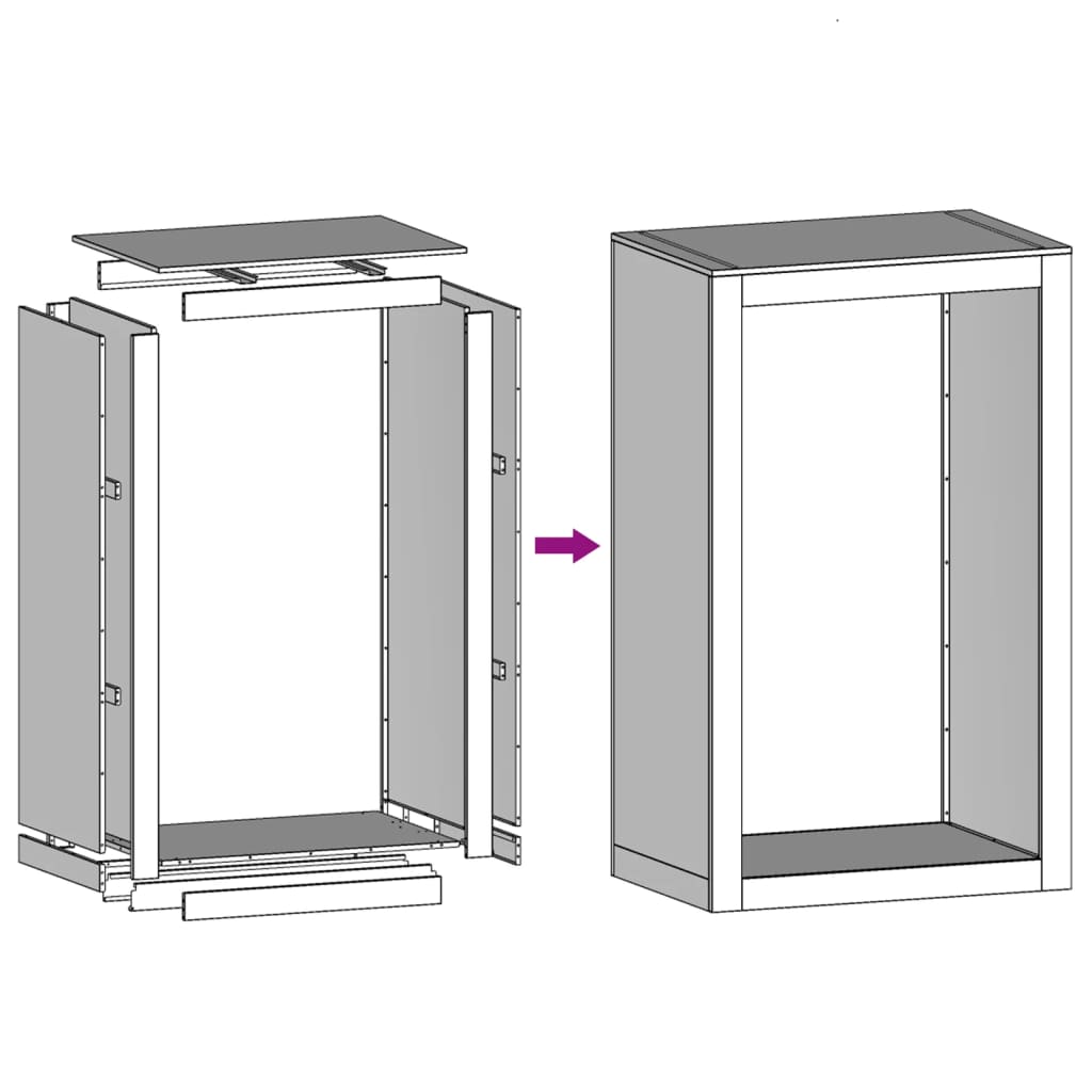 vidaXL Firewood Rack Anthracite 60x40x100 cm Steel