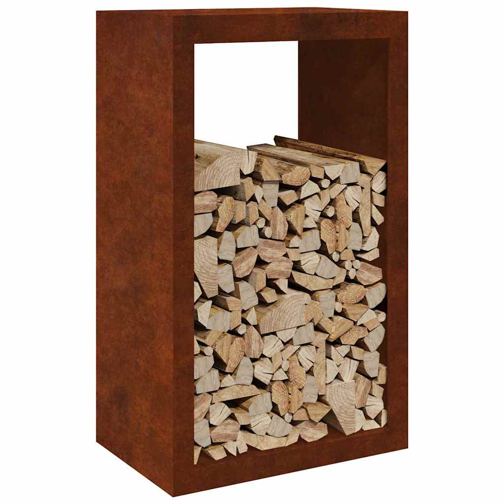 Firewood Rack 60x40x100 cm Weathering Steel