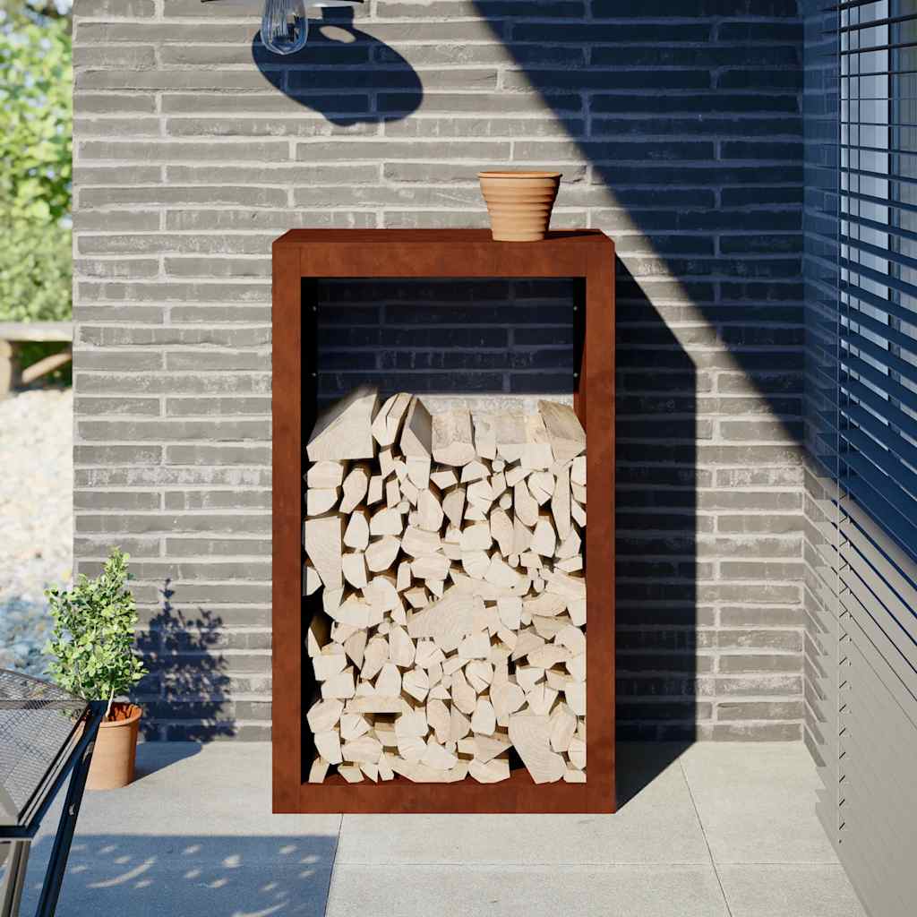 Firewood Rack 60x40x100 cm Weathering Steel