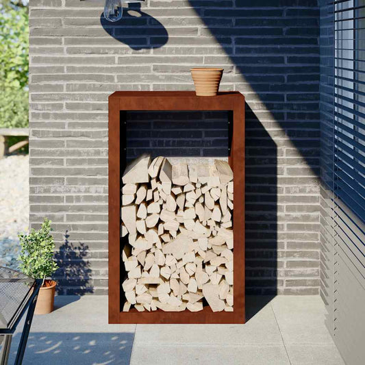 Firewood Rack 60x40x100 cm Weathering Steel