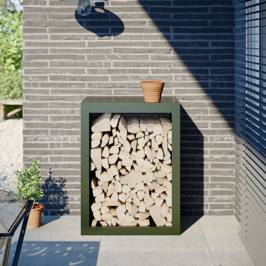 Firewood Rack Green 60x40x80 cm Steel