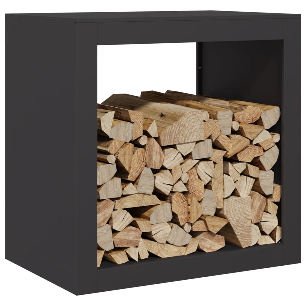 vidaXL Firewood Rack Black 60x40x60 cm Steel