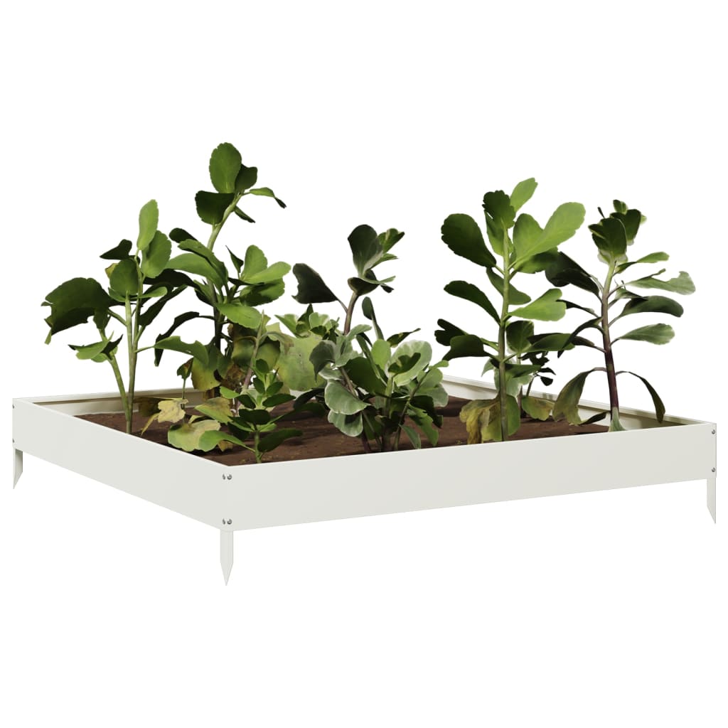 vidaXL Garden Raised Bed White 100x100x18.5 cm Steel