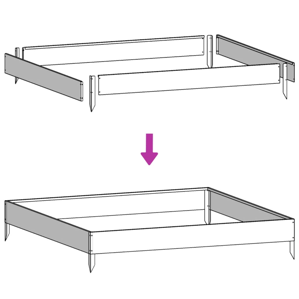 vidaXL Garden Raised Bed White 100x100x18.5 cm Steel