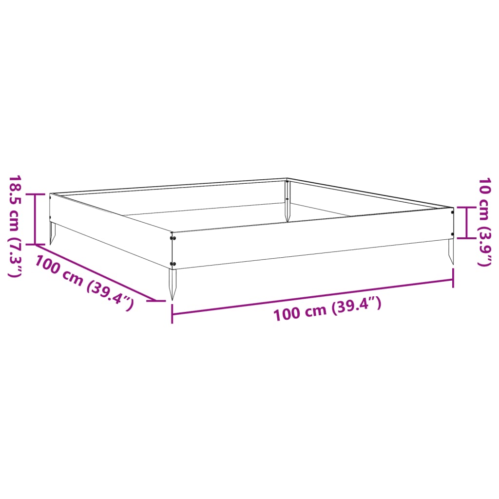 vidaXL Garden Raised Bed White 100x100x18.5 cm Steel