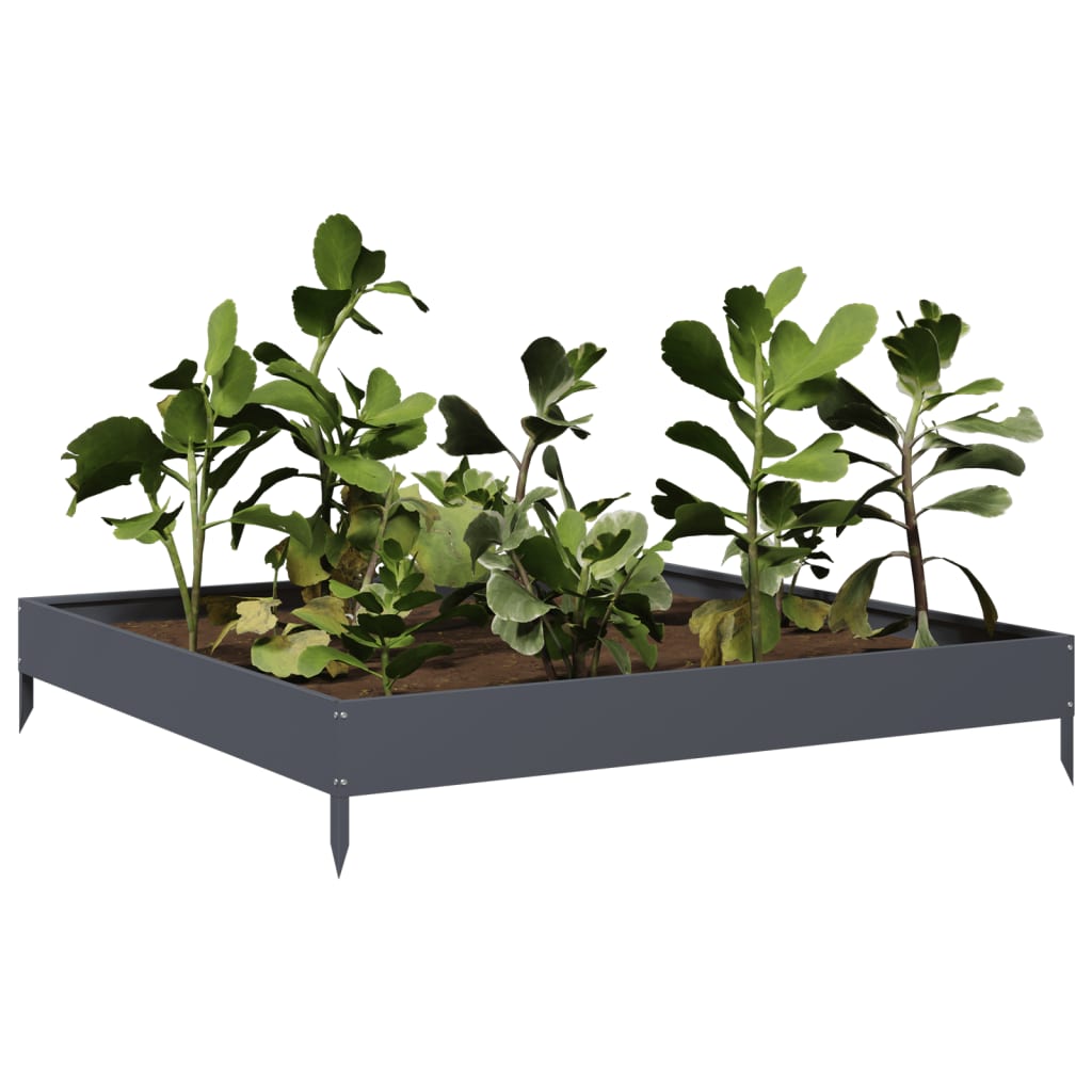 vidaXL Garden Raised Bed Anthracite 100x100x18.5 cm Steel