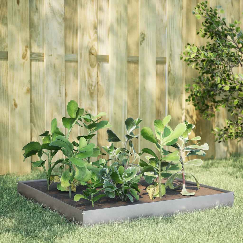 Garden Raised Bed 100x100x18.5 cm Galvanised Steel